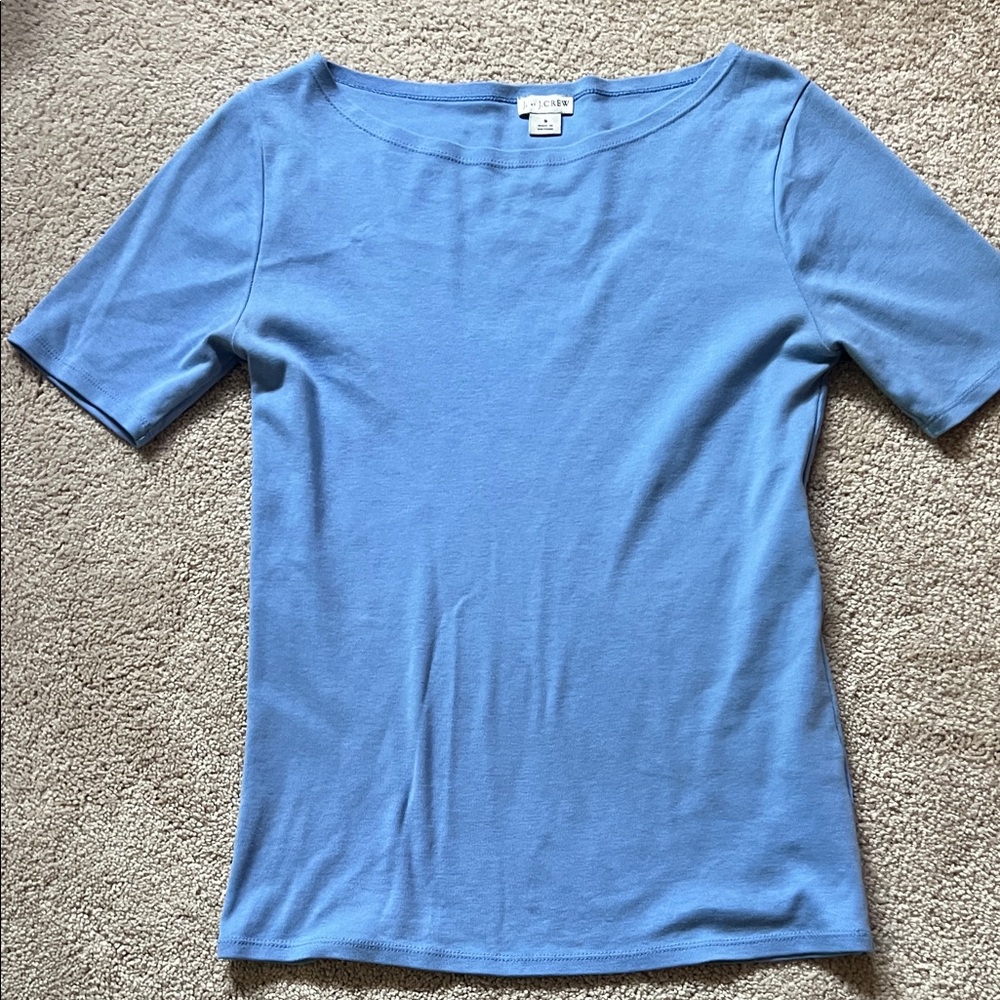 J. Crew Powder Blue Short Sleeve Knit Top